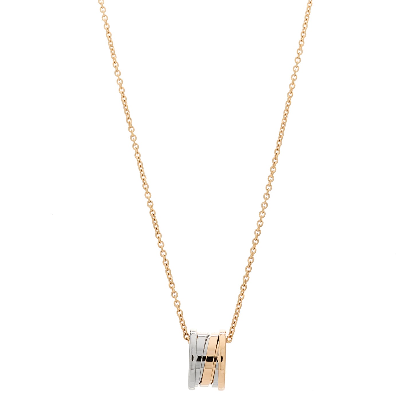 18K Rose White Yellow Gold B.Zero1 Pendant Necklace