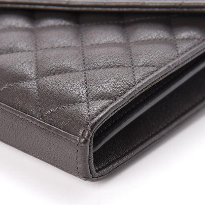 Saint Laurent Sheepskin Tri-Quilt Monogram Envelope Chain Wallet Earth 8 of 9