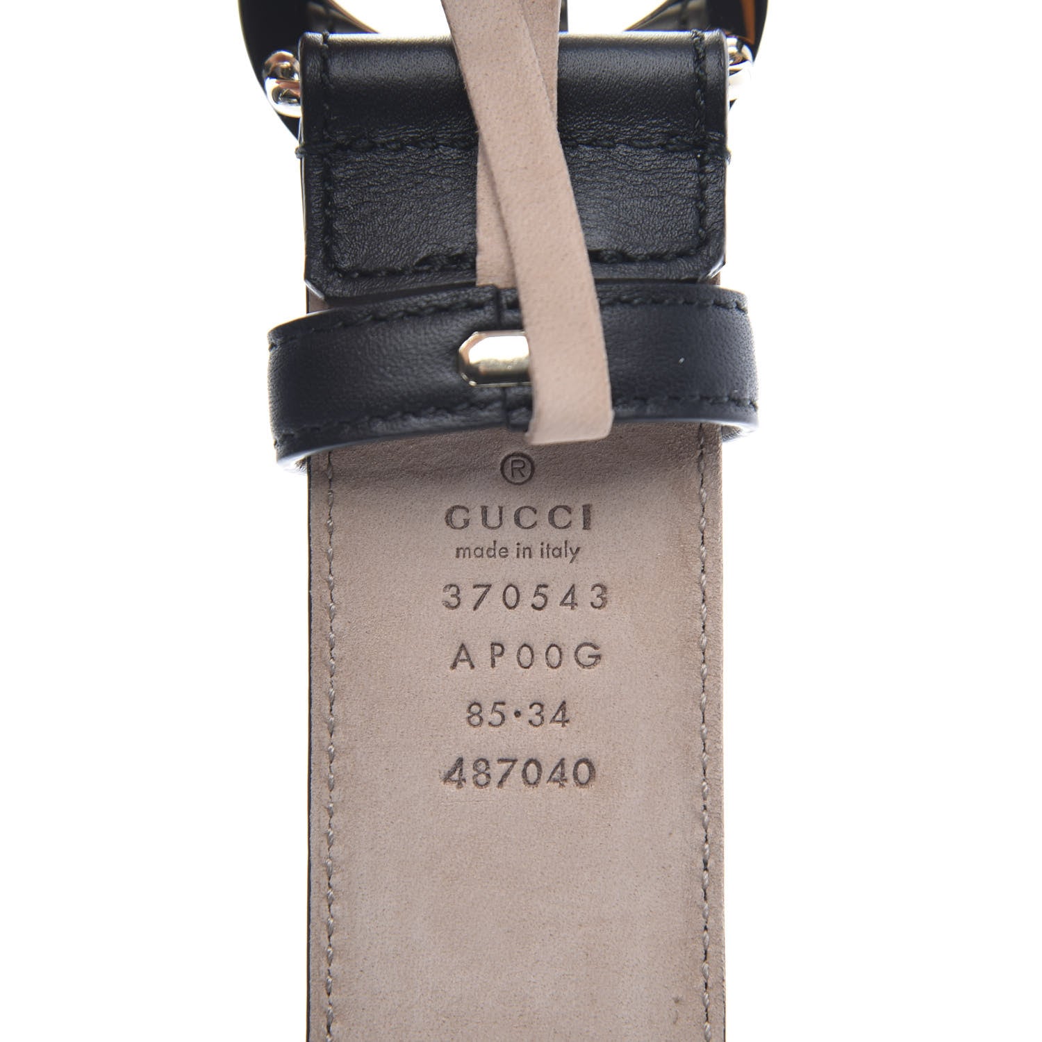 Gucci Calfskin Interlocking G 37mm Belt 85 34 Black 6 of 6