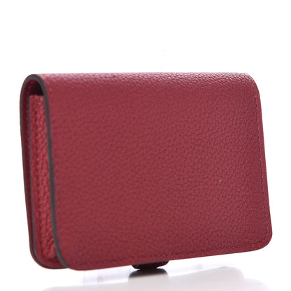 Hermes Togo Dogon Card Case Rouge Grenat 3 of 8