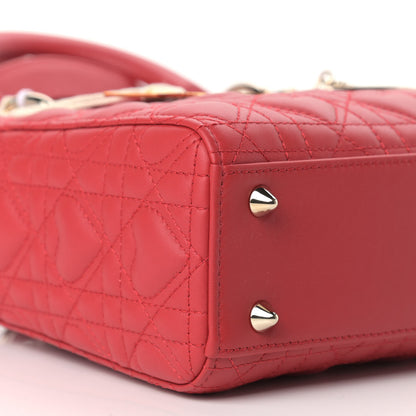 Christian Dior Lambskin Cannage Dioramour Small My ABCDior Lady Dior Spicy Red 5 of 11
