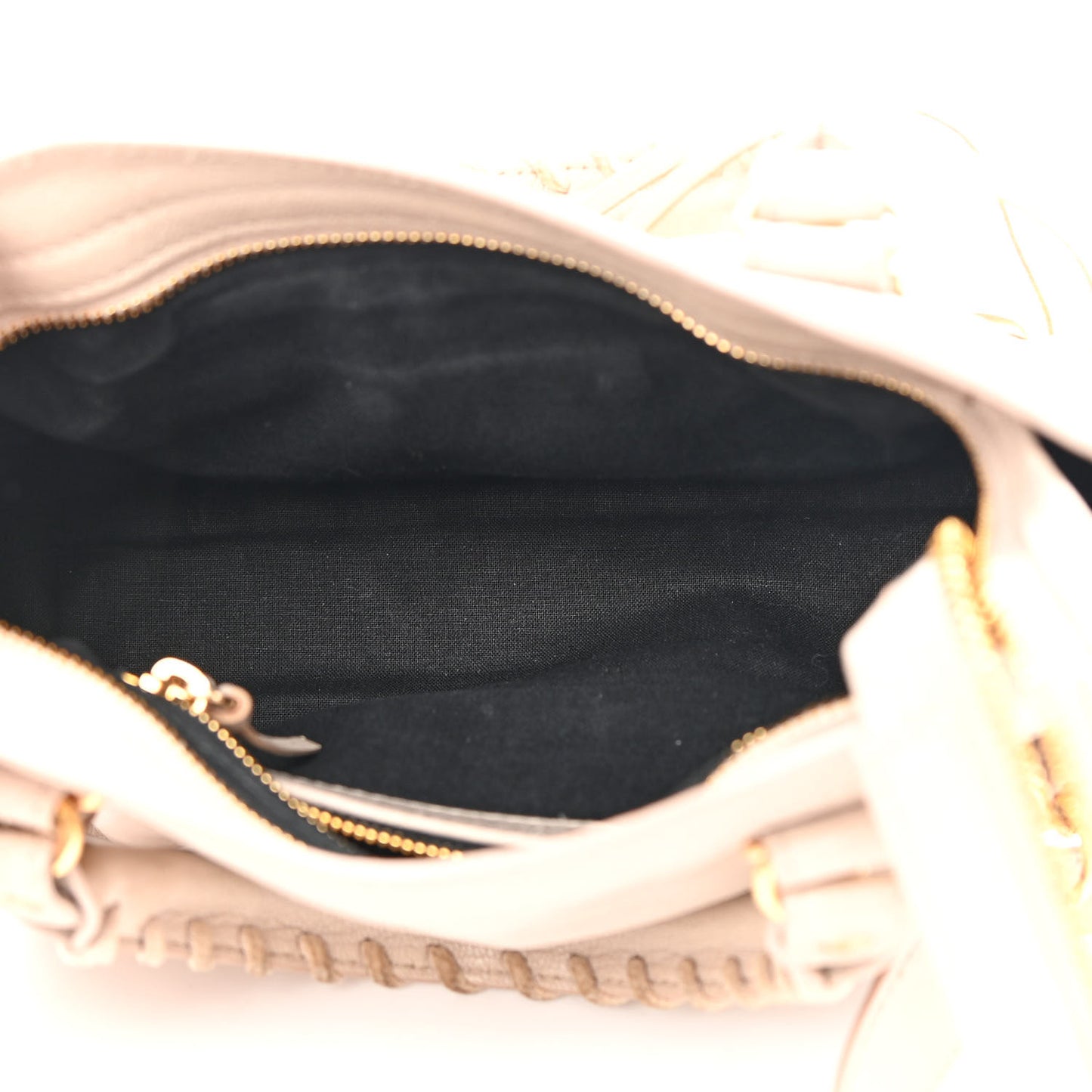Chevre Gold Metallic Edge Hardware Mini City Beige Praline