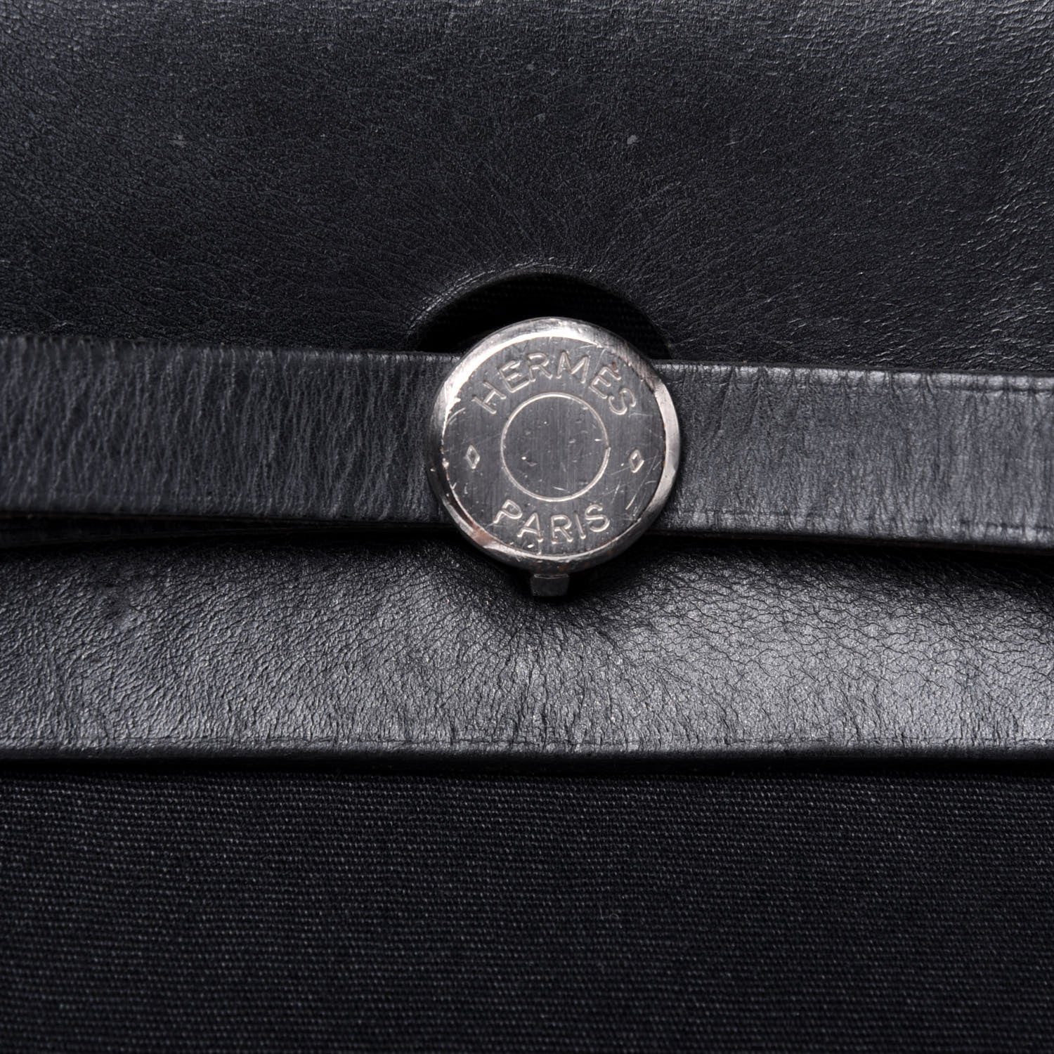 Hermes Toile Vache Calfskin Herbag 39 MM Black 22 of 33