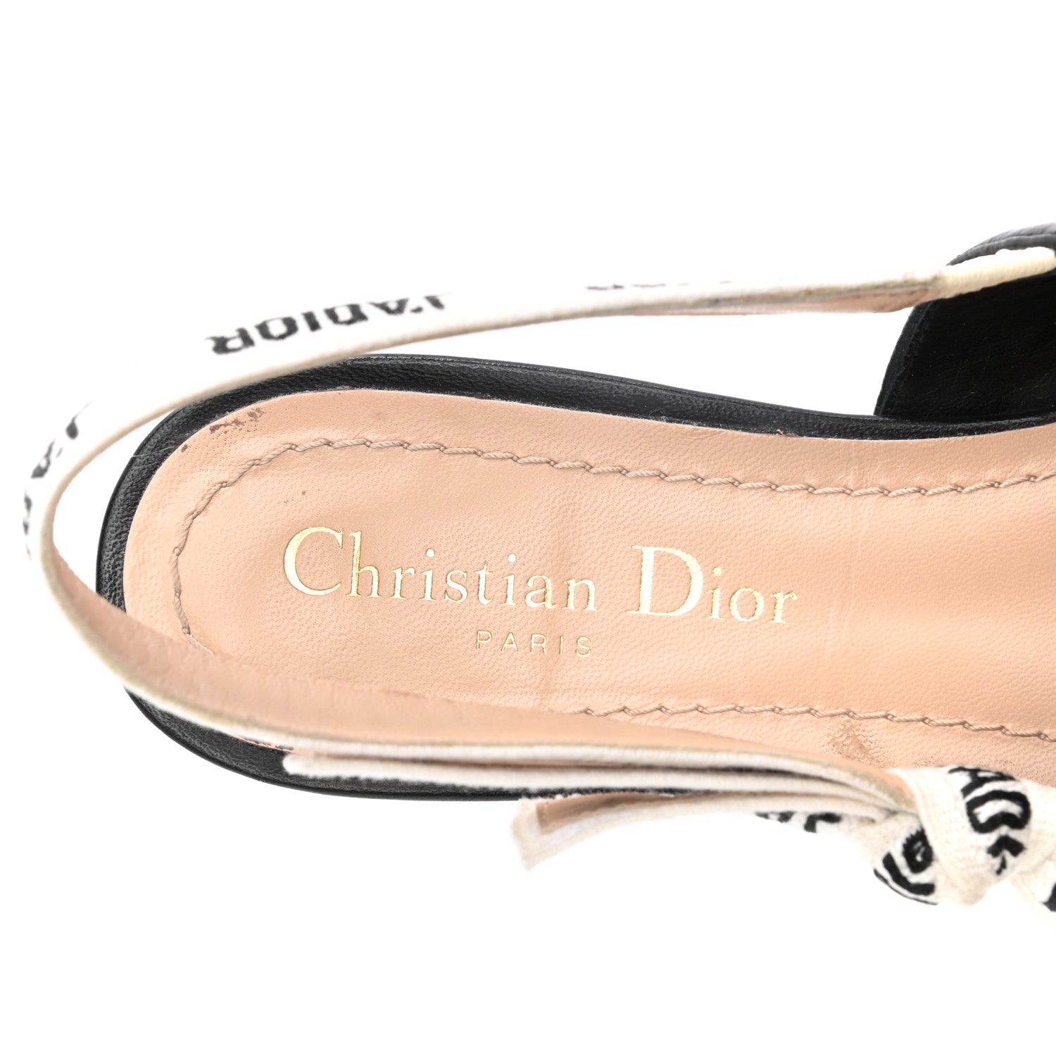 Christian Dior Lambskin Ribbon J'Adior Slingback Ballet Flats 38 Black 8 of 10