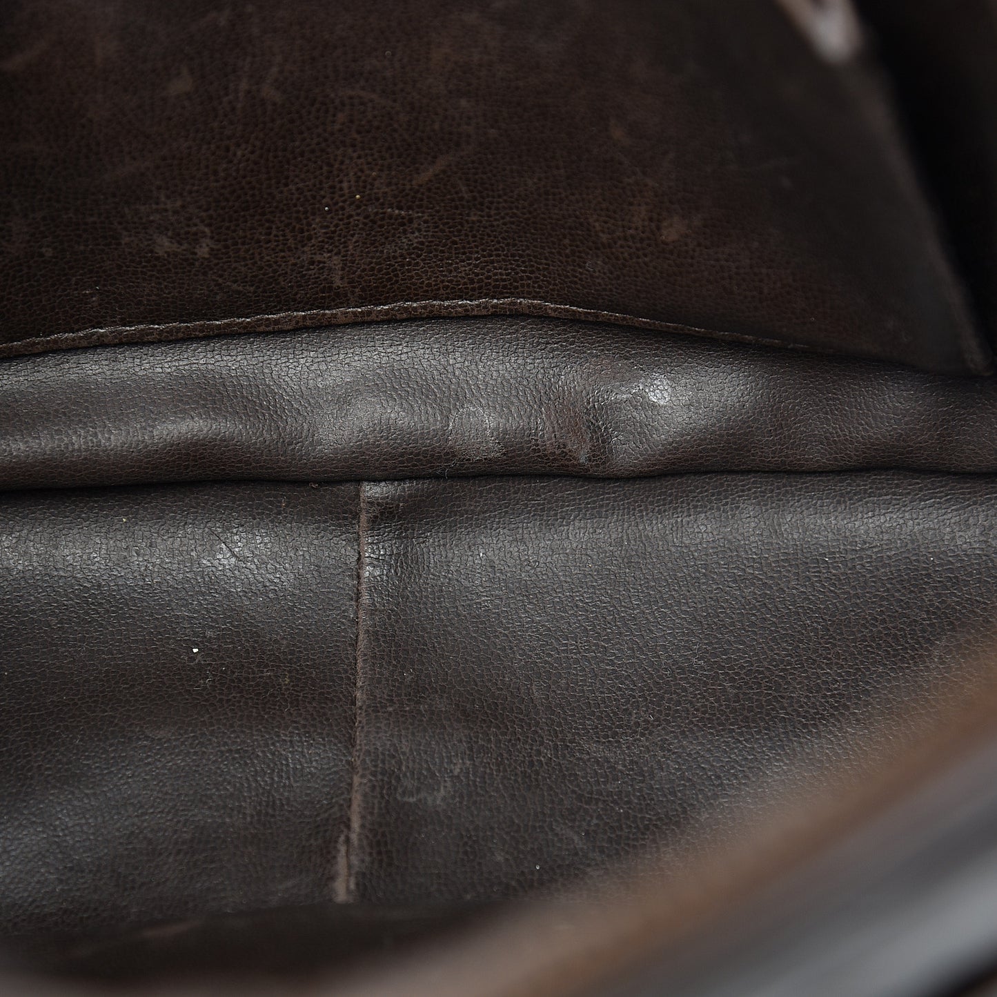 Lambskin Quilted Large Camera Case Brown