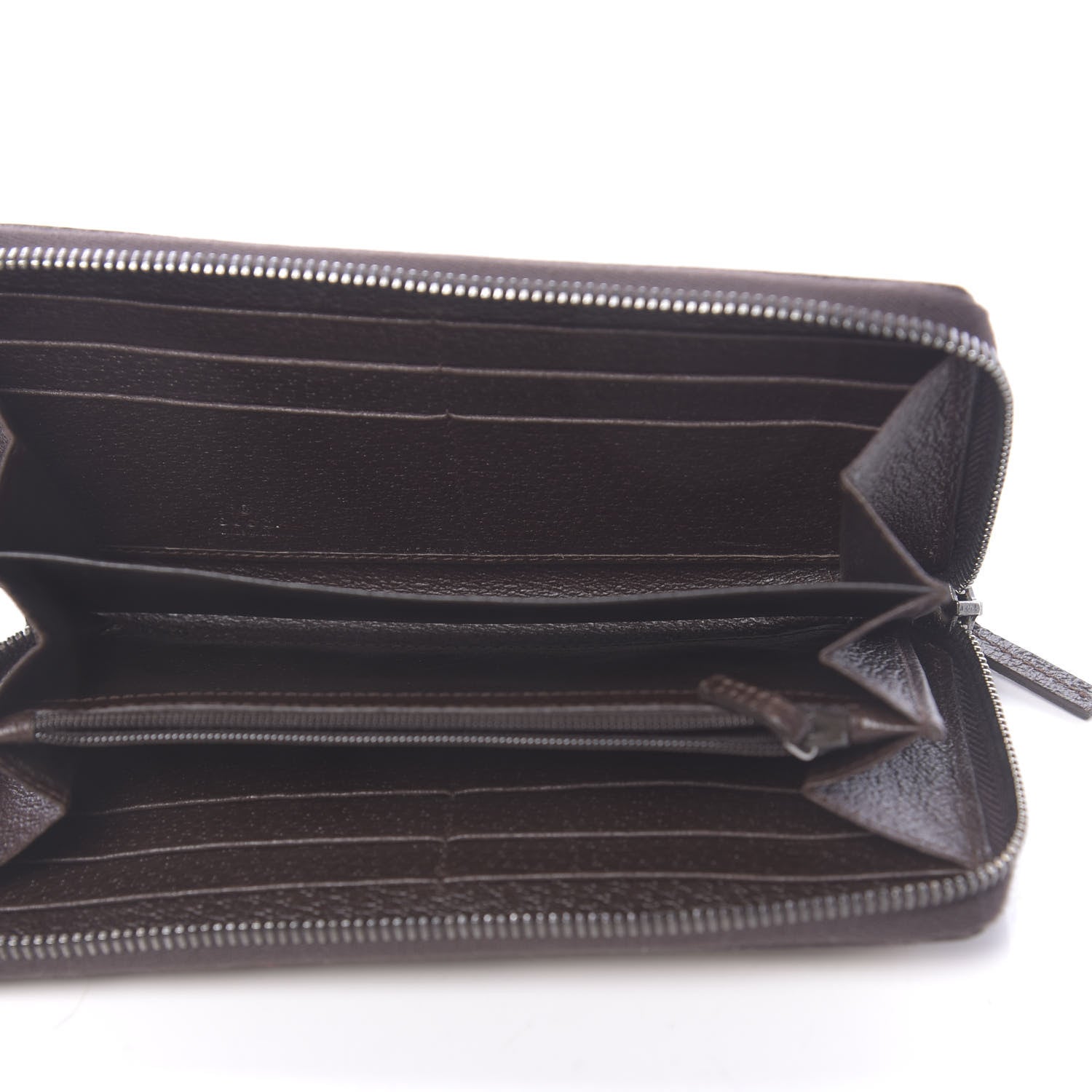 Gucci Monogram Metal Bar Zip Around Wallet Dark Brown 5 of 6