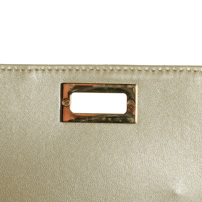 Chanel Lambskin Chocolate Bar Accordion Mademoiselle Small Flap Light Gold 6 of 8