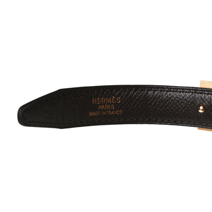 Hermes Gulliver Courchevel Mini Constance H Belt 65 Black Brown 4 of 7