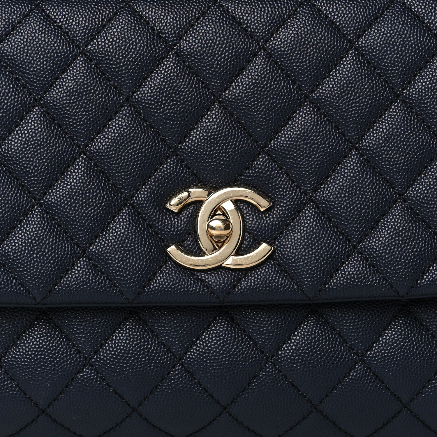 Chanel Caviar Quilted Small Coco Handle Flap Navy 7 of 12
