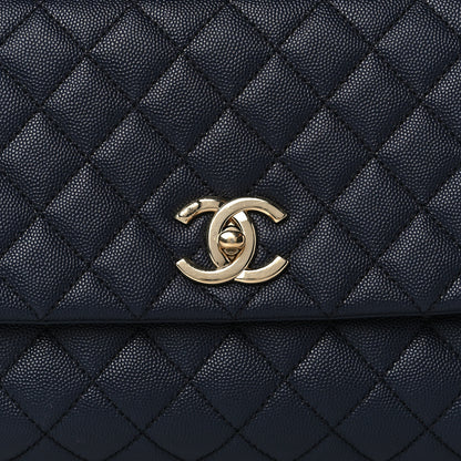 Chanel Caviar Quilted Small Coco Handle Flap Navy 7 of 12