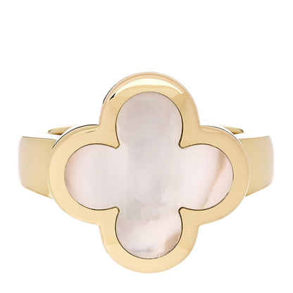 Van Cleef & Arpels 18K Yellow Gold Mother of Pearl Pure Alhambra Ring 49 5 1 of 5