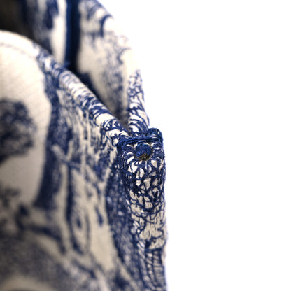 Christian Dior Canvas Embroidered Medium Dioriviera Toile De Jouy Book Tote Blue 12 of 13