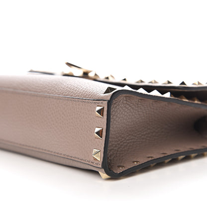 Valentino Garavani Pebbled Calfskin Medium Rockstud Flip Lock Crossbody Bag Clay 7 of 8
