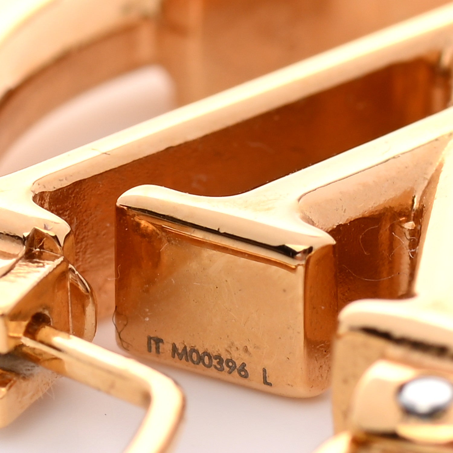 Louis Vuitton Metal Small Louise Hoop Earrings Gold 4 of 5