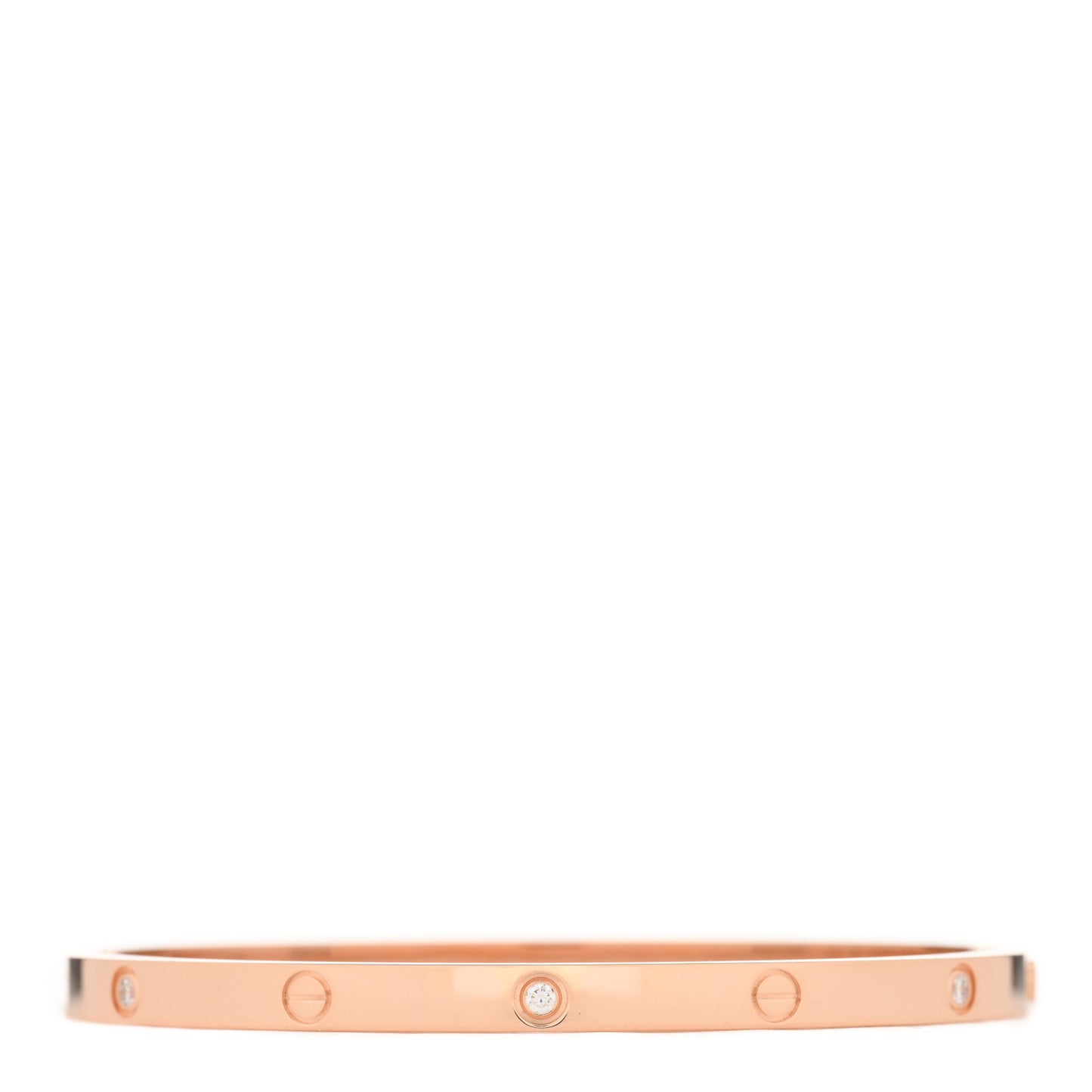18K Pink Gold 6 Diamond Small LOVE Bracelet 15