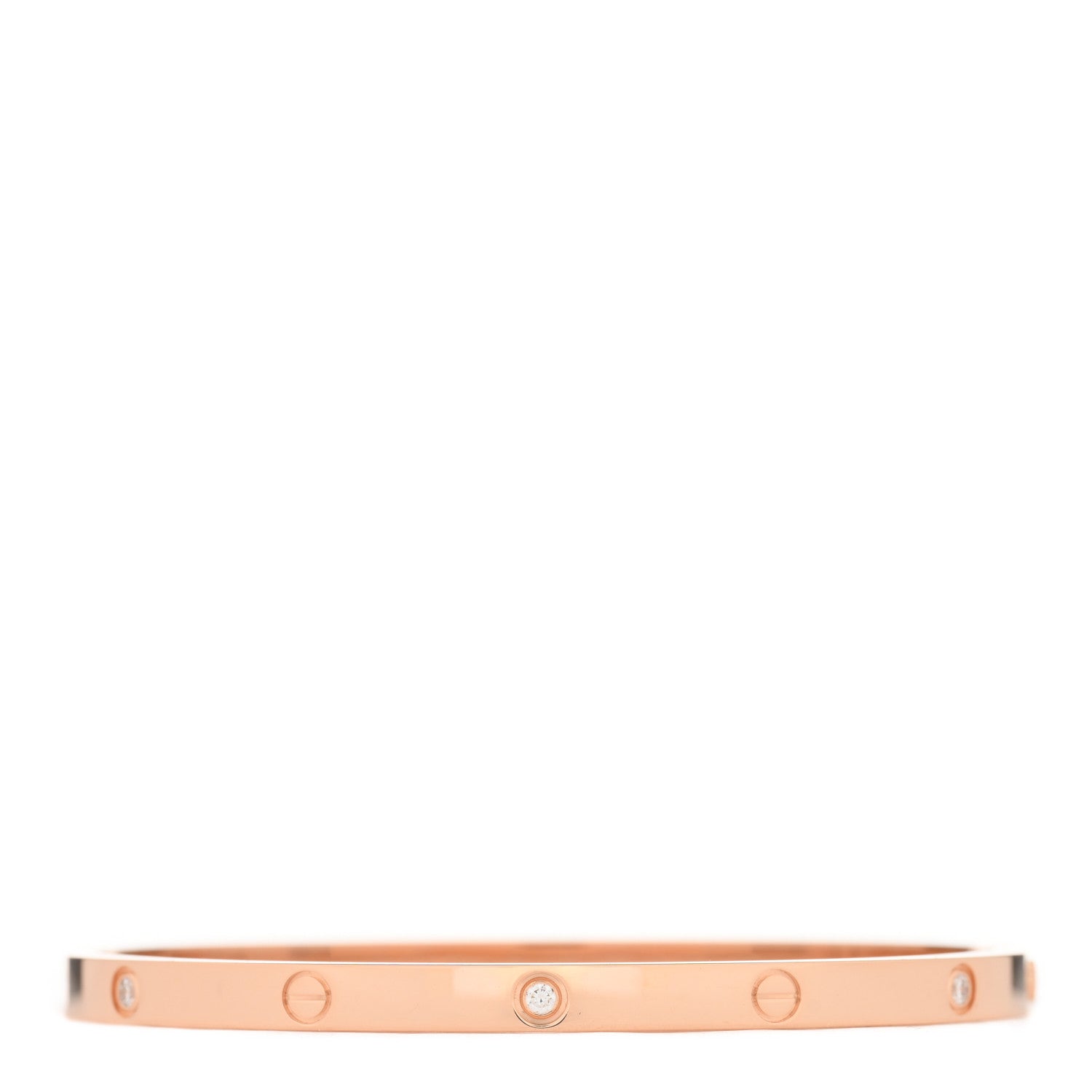 Cartier 18K Pink Gold 6 Diamond Small LOVE Bracelet 15 2 of 3