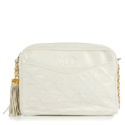 Chanel Lambskin Quilted Tassel Camera Case White 1 of 15