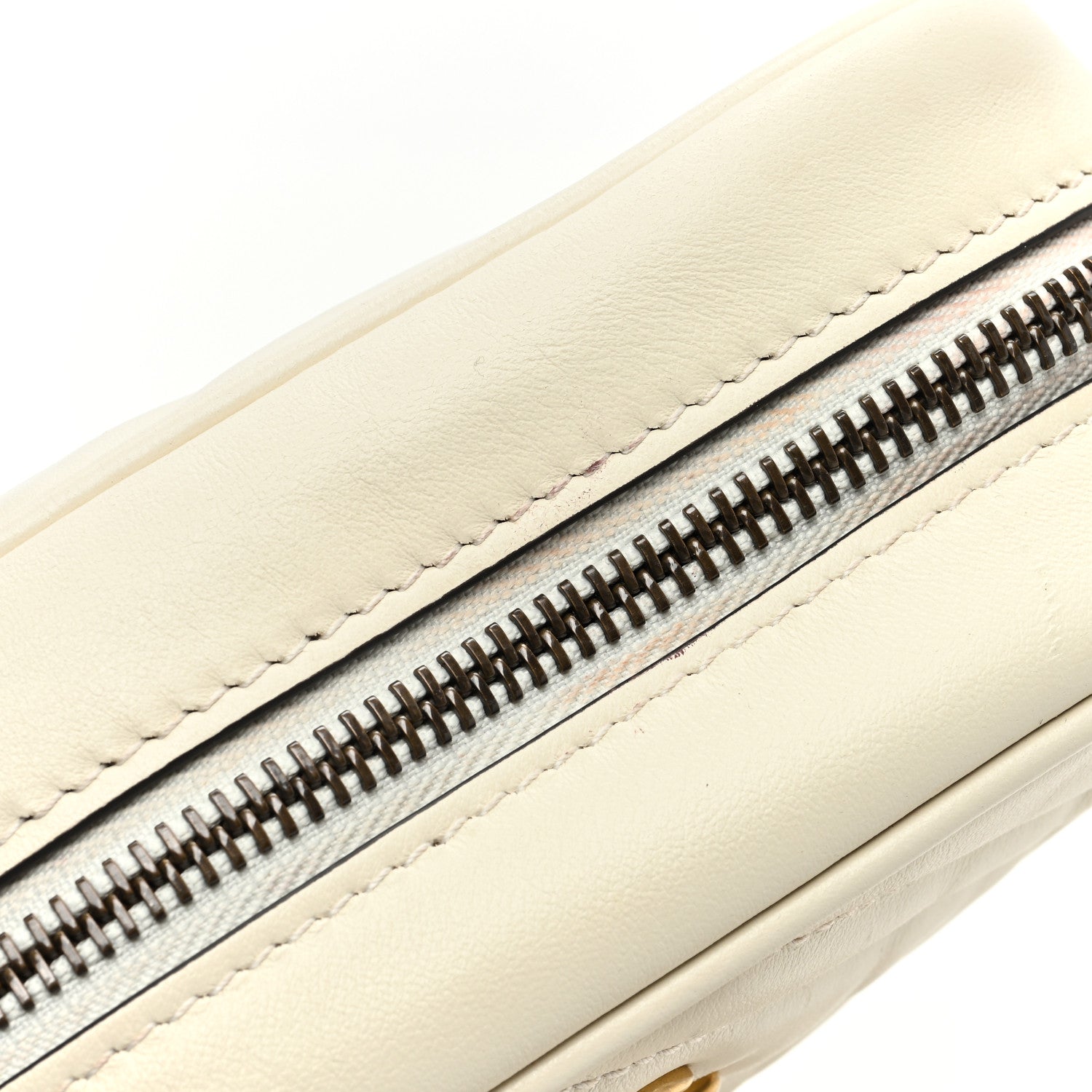 Gucci Calfskin Matelasse Mini GG Marmont Chain Shoulder Bag White 9 of 13