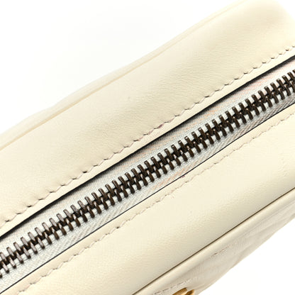 Gucci Calfskin Matelasse Mini GG Marmont Chain Shoulder Bag White 9 of 13
