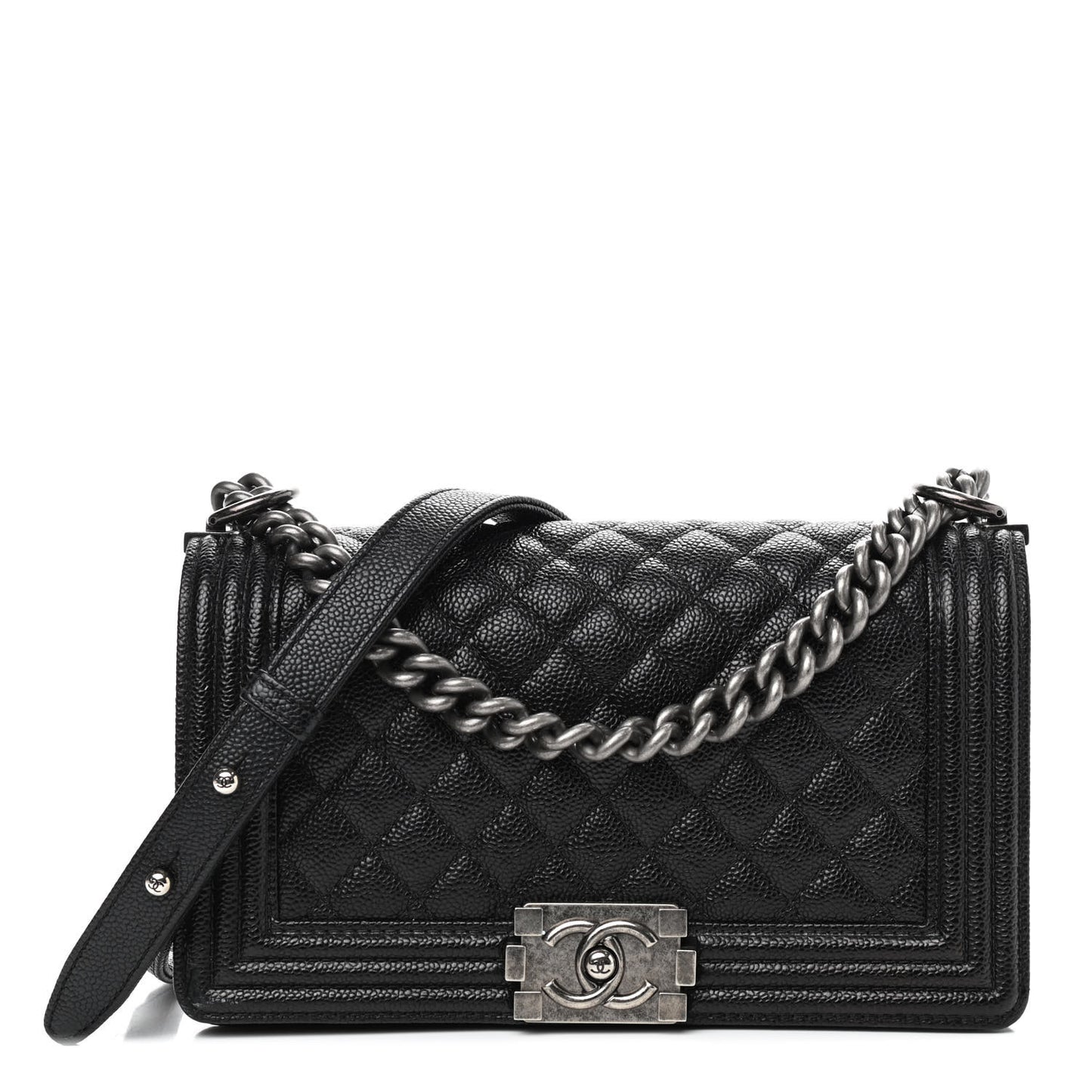 Caviar Quilted Medium Boy Flap Black