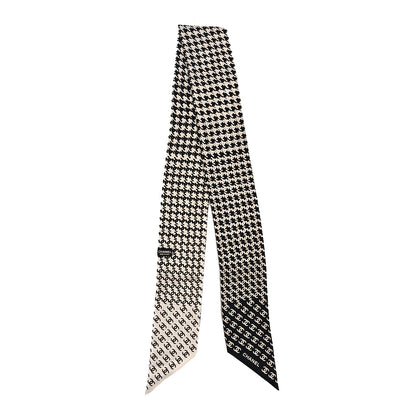Chanel Silk CC Bandeau Scarf Black White 2 of 3