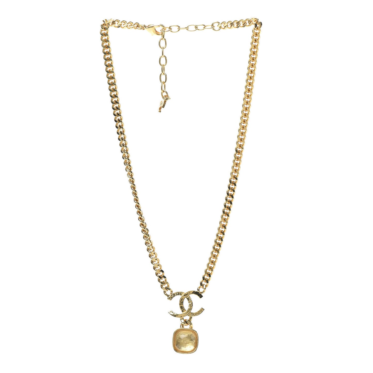 Metal Natural Stones CC Necklace Gold