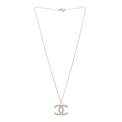 Chanel Baguette Crystal CC Necklace Light Gold 3 of 6