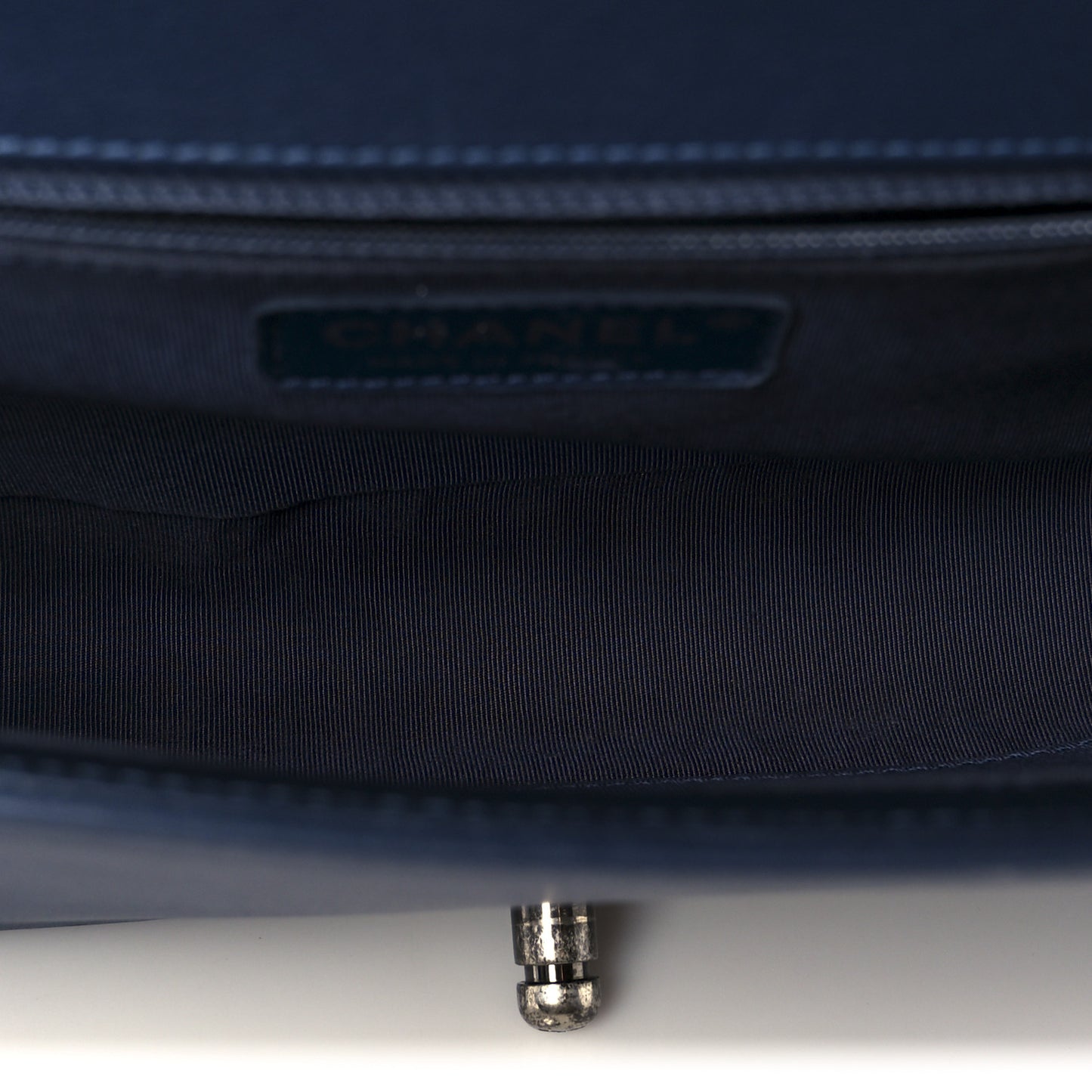 Calfskin Quilted New Medium Boy Flap Dark Blue