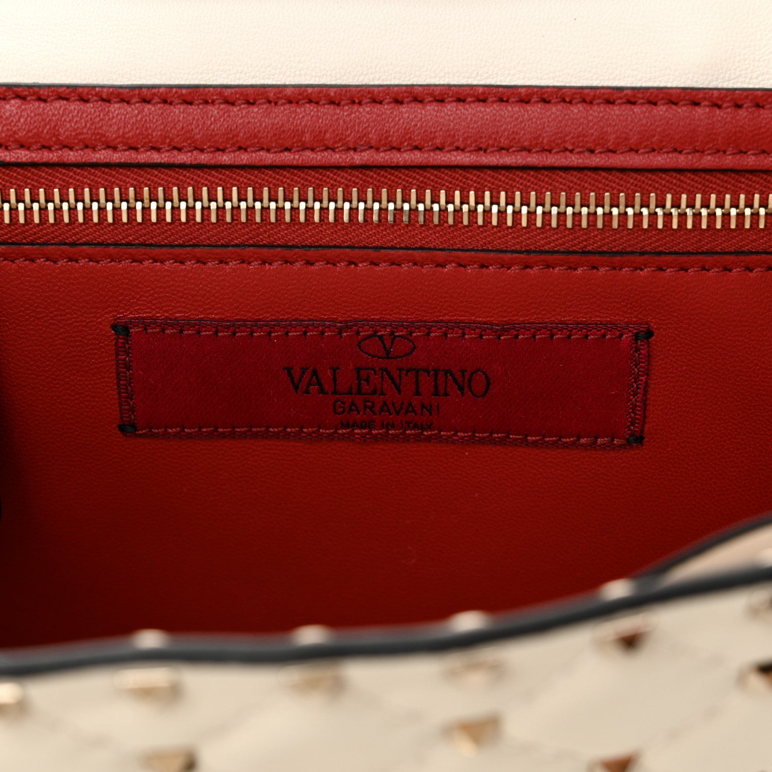 Valentino Garavani Nappa Rockstud Spike Wallet on Chain Light Ivory 6 of 16
