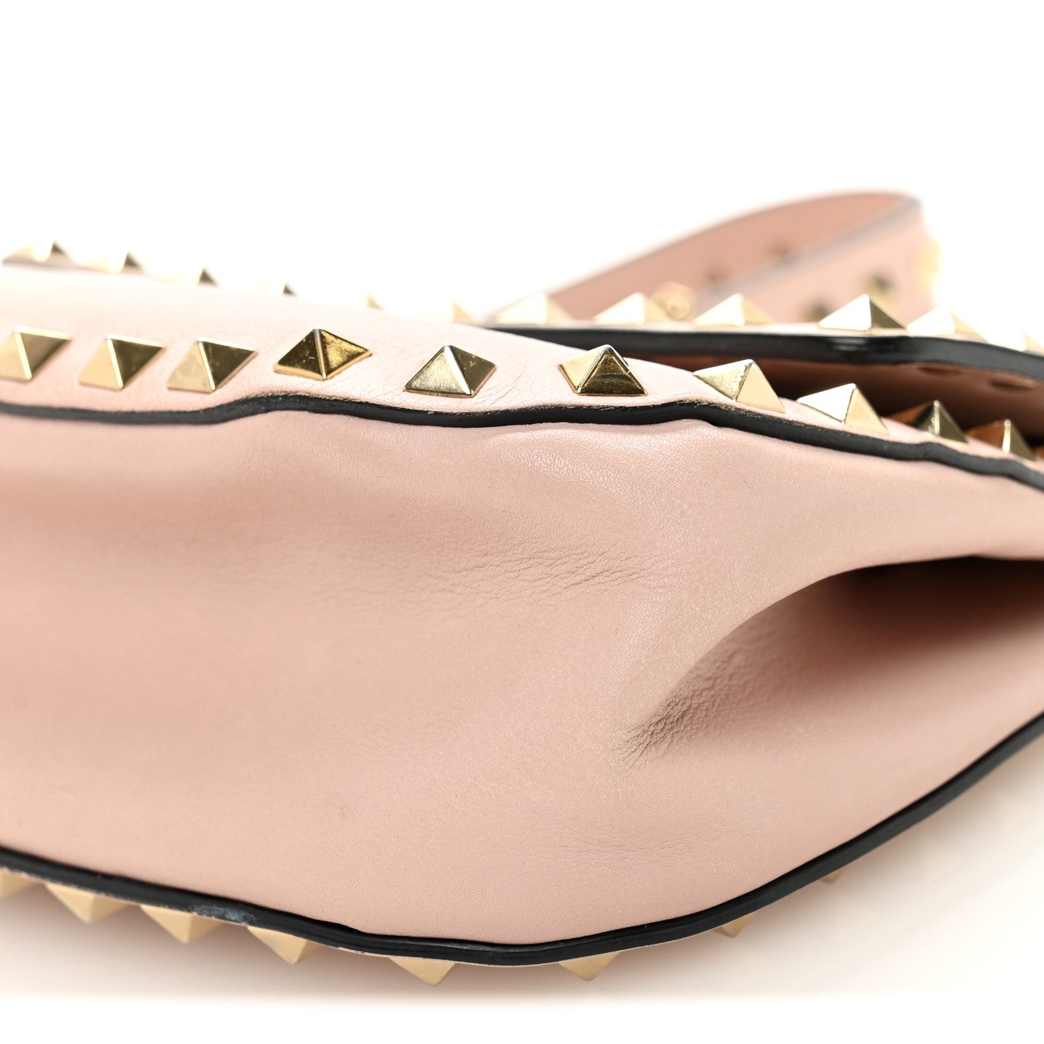 Valentino Garavani Calfskin Rockstud Crossbody Saddle Bag Water Rose 10 of 10