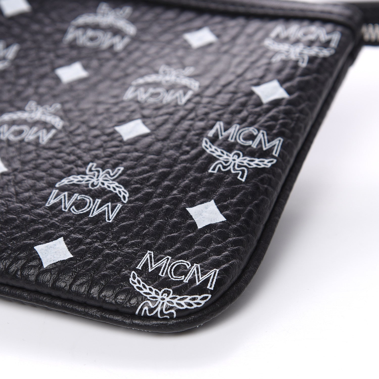 MCM Visetos Liz Shopper Tote Pouch Black 9 of 9