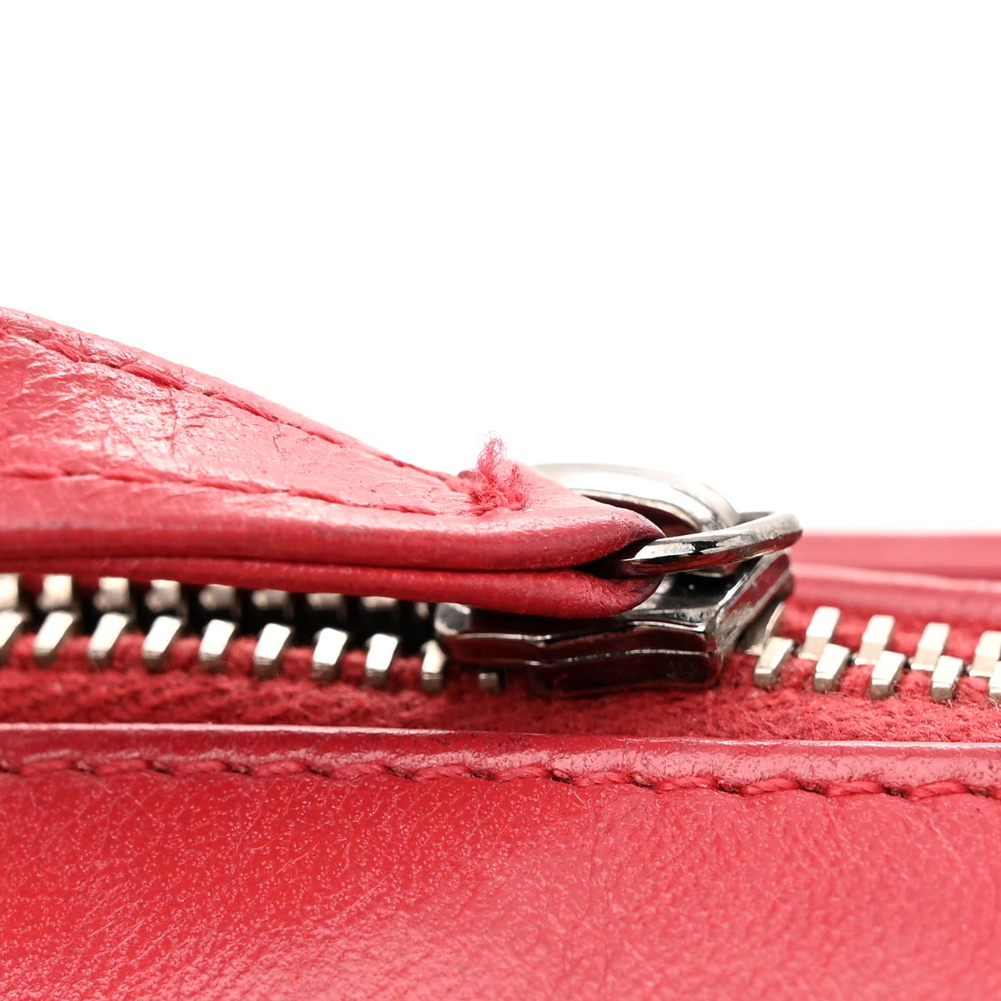 Lambskin Square Stitched Lax Accordion Hobo Red