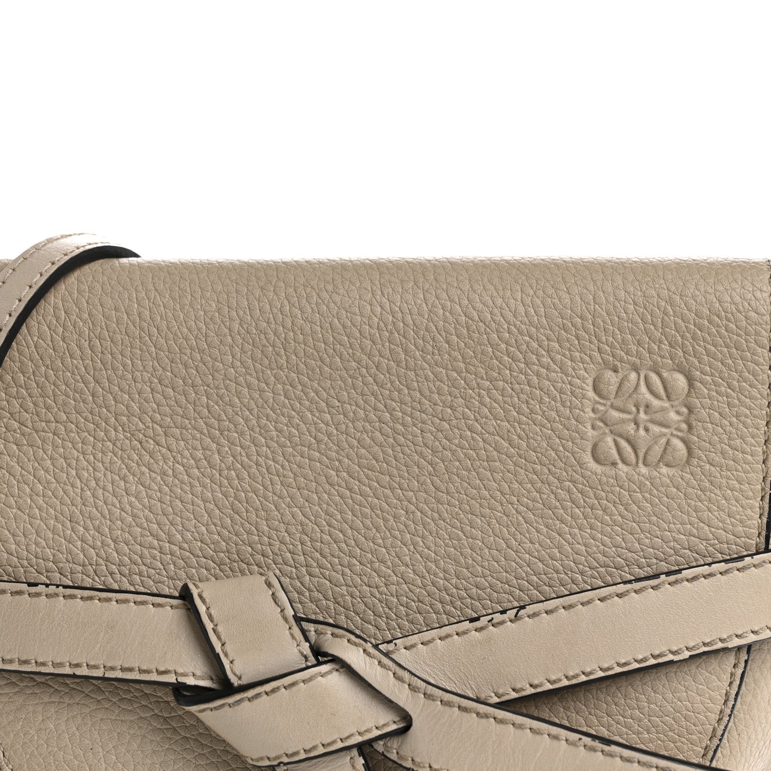 Loewe Grained Calfskin Mini Gate Crossbody Bag Light Oat 9 of 14