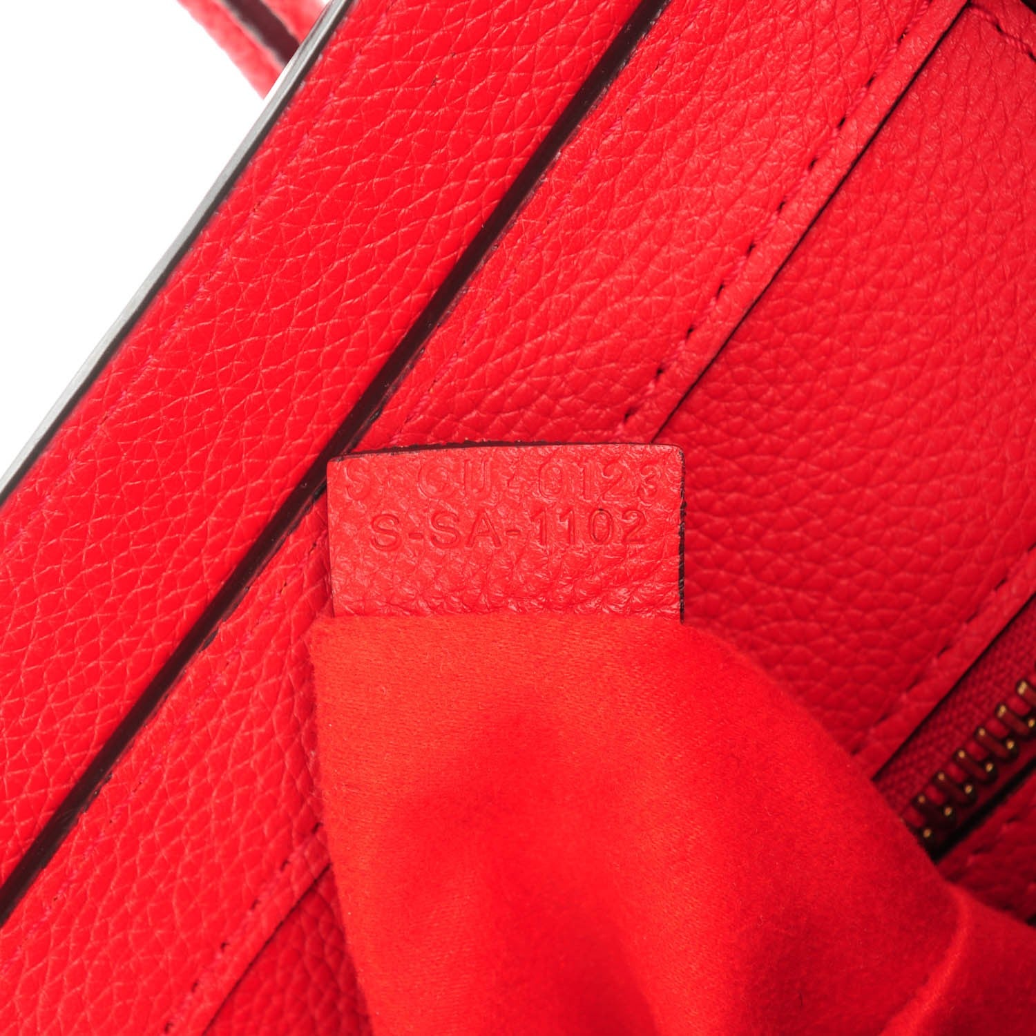 Celine Drummed Calfskin Micro Luggage Coquelicot 7 of 7