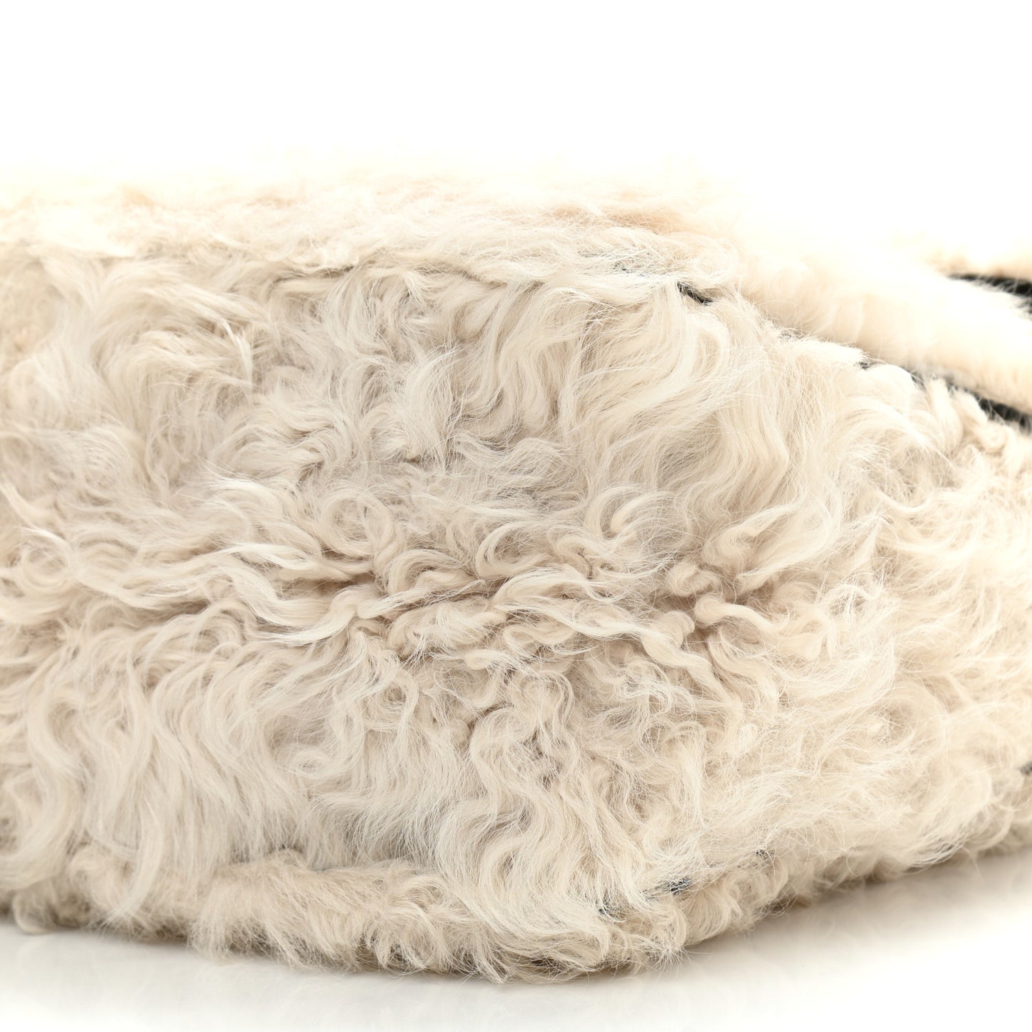 Shearling Gourmette Shoulder Bag Cream