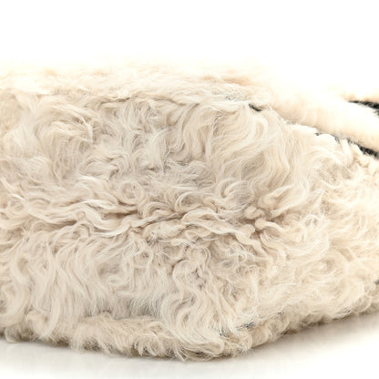 Celine Shearling Gourmette Shoulder Bag Cream 10 of 10