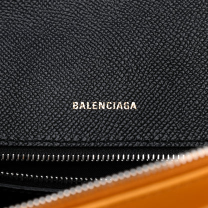 Balenciaga Signature Grained Calfskin Logo S Ville Top Handle Bag Yellow Black 7 of 9