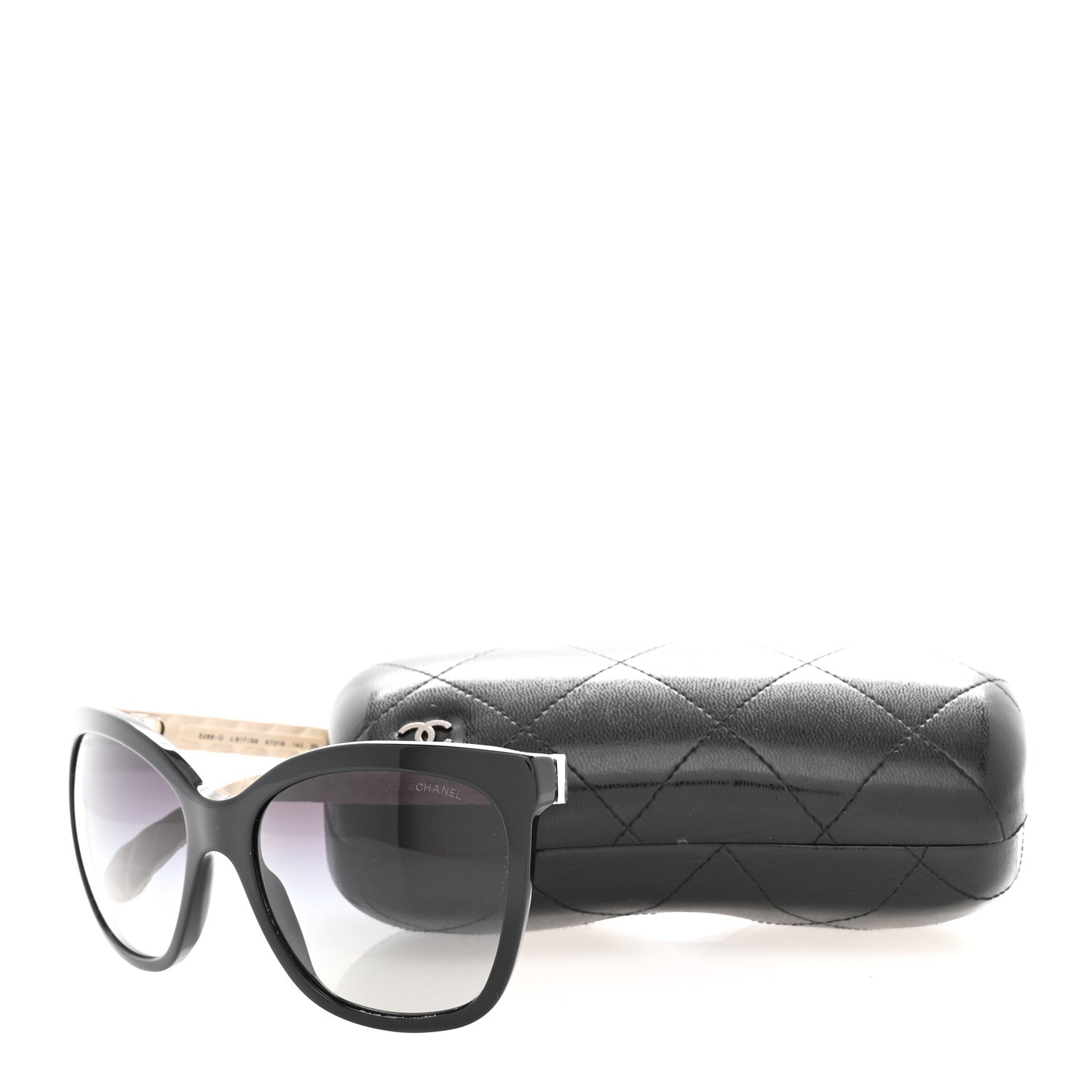 Chanel Quilted CC Sunglasses 5288-Q Black Tan 1835679 – FASHIONPHILE