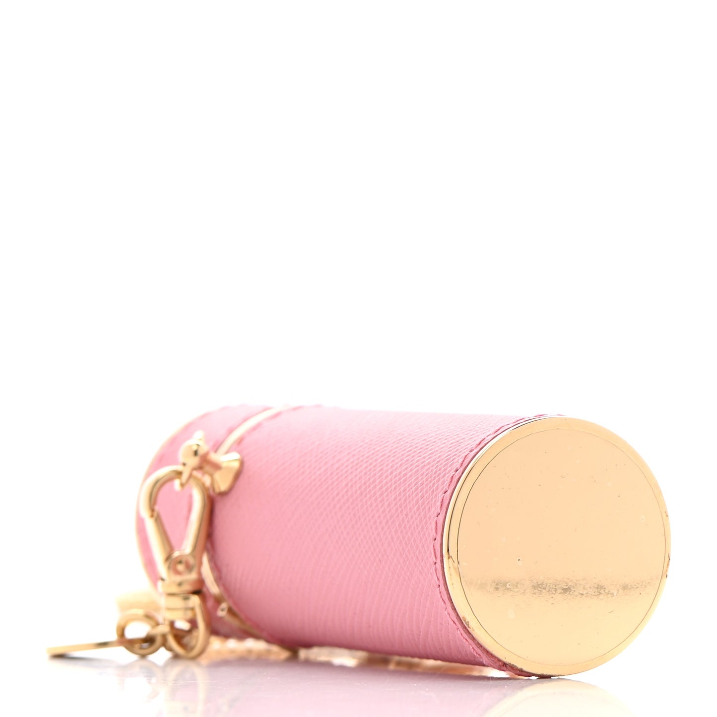 Saffiano Logo Plaque Lipstick Case Petalo