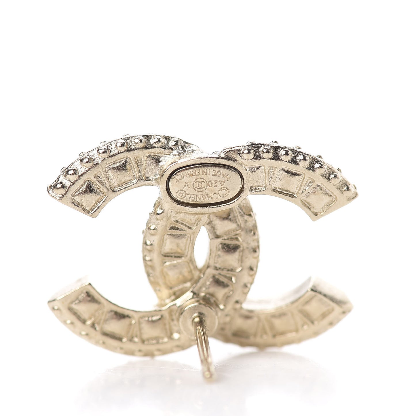 Crystal Timeless CC Earrings Light Gold