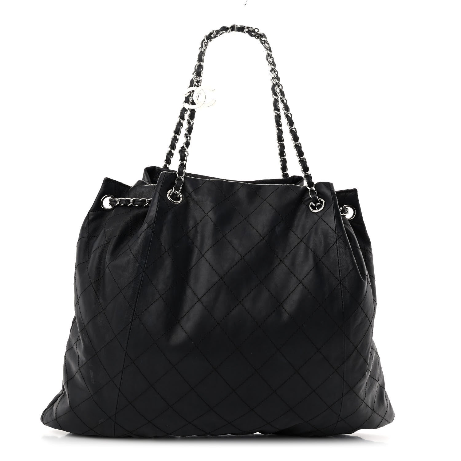 Chanel Calfskin Stitched Shoulder Bag Black 1 of 11