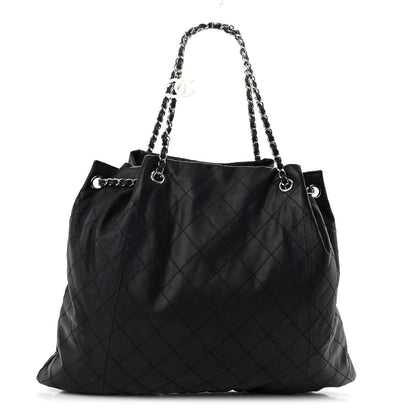 Chanel Calfskin Stitched Shoulder Bag Black 1 of 11