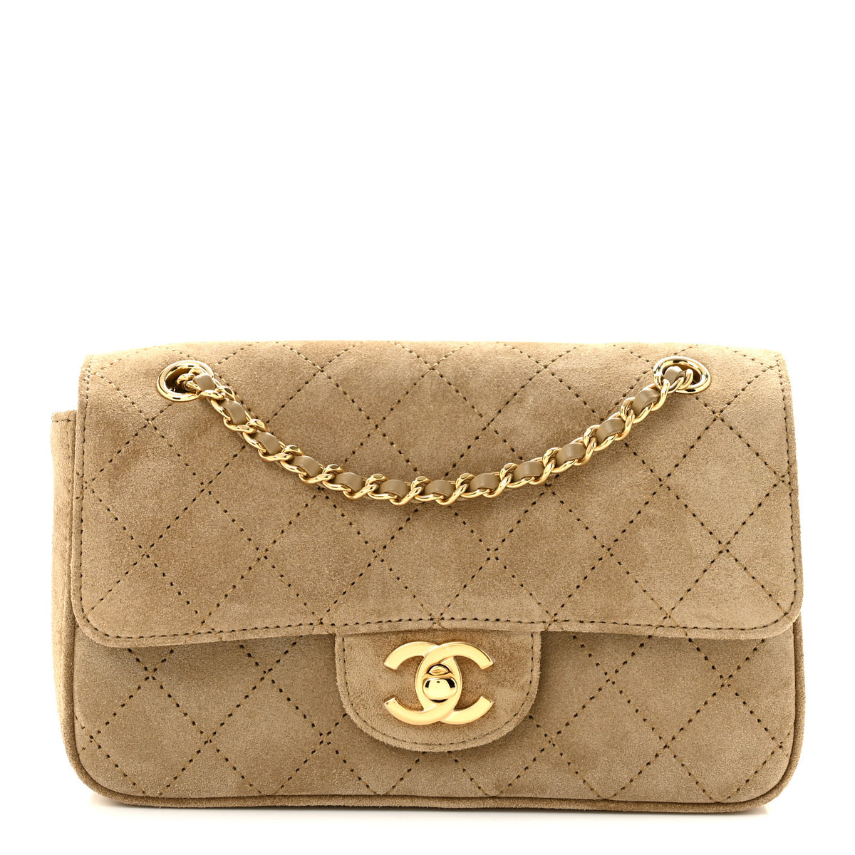 Chanel Suede Calfskin Mini Souplissimo Flap Dark Beige 1 of 11
