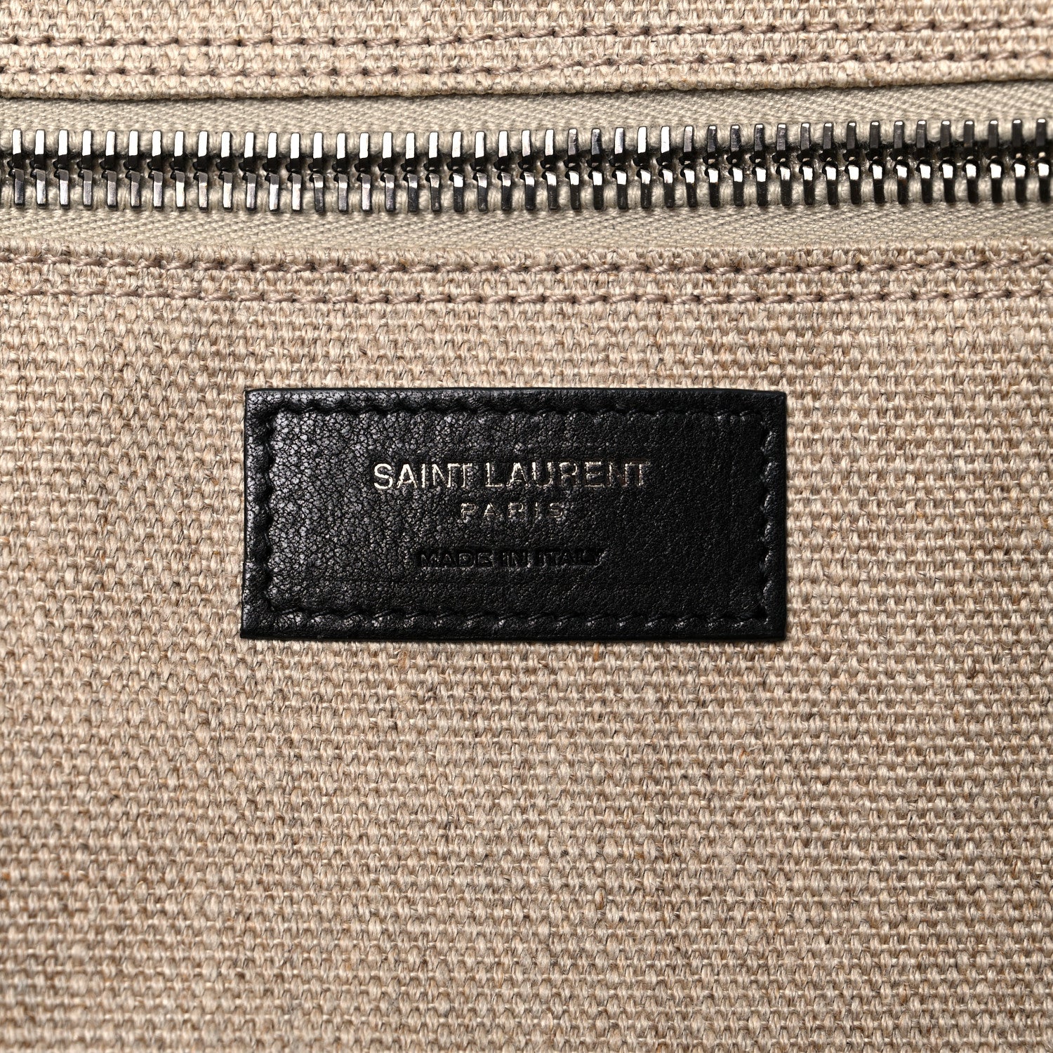 Saint Laurent Linen Calfskin Rive Gauche Tote Optic White 6 of 15