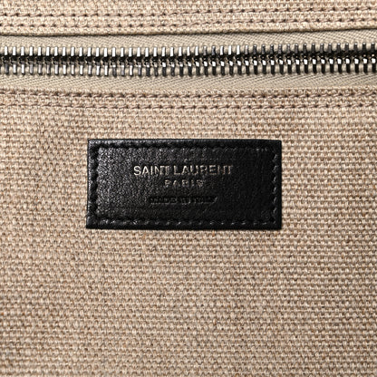 Saint Laurent Linen Calfskin Rive Gauche Tote Optic White 6 of 15