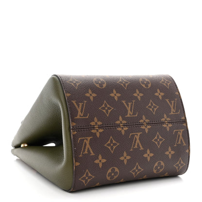Louis Vuitton Calfskin Monogram Fold Tote PM Cream Khaki Black 4 of 9