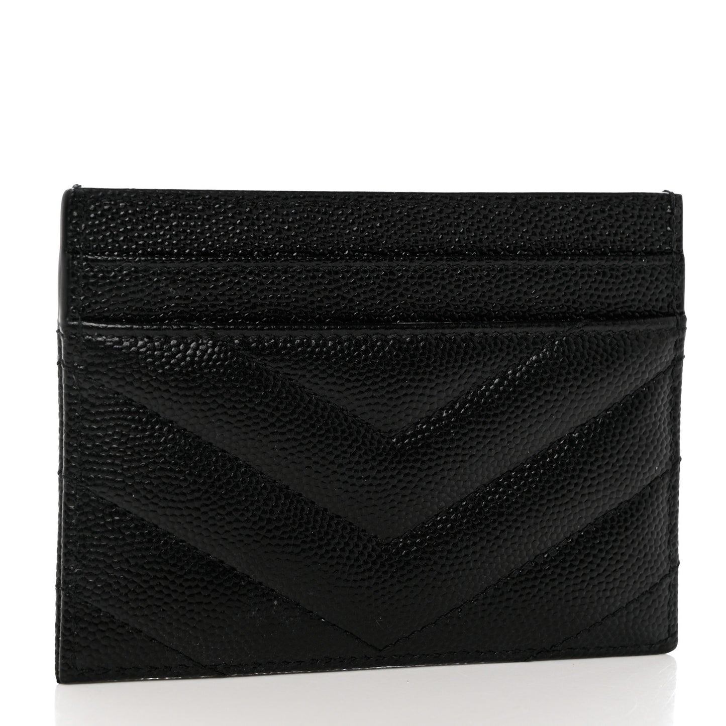 Grain De Poudre Matelasse Chevron Monogram Credit Card Case Black