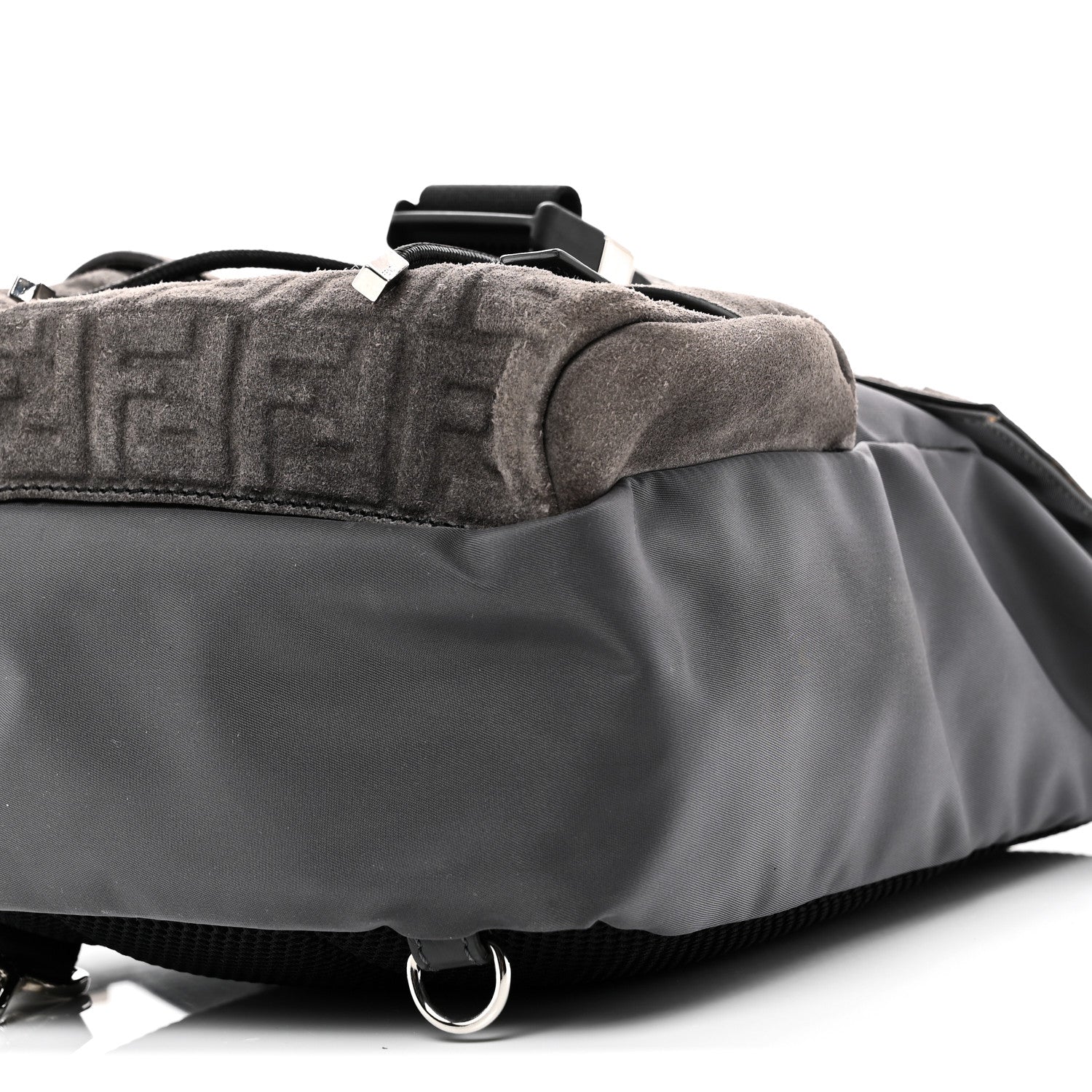 Fendi Suede Nylon Santander Cuoio Romano Bi-Color FF Embossed