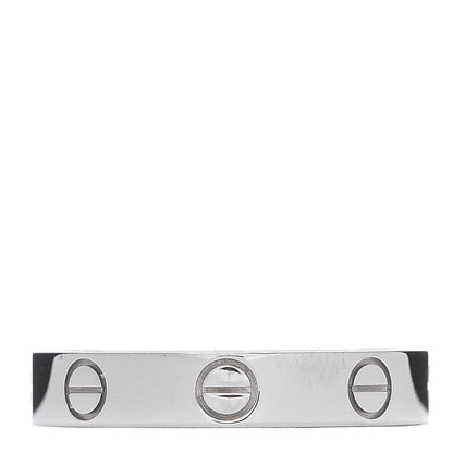 Cartier 18K White Gold 3.5mm LOVE Wedding Band Ring 53 6.25 1 of 5
