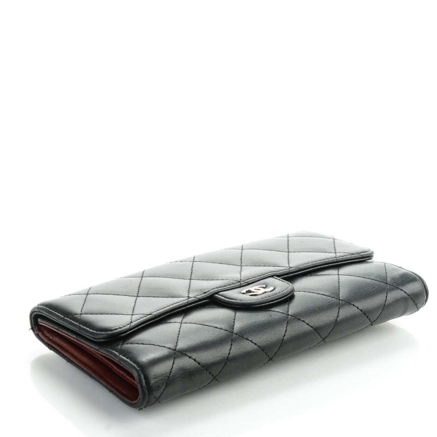 Chanel Lambskin Quilted Large Flap Wallet Black 4 of 11